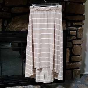 Striped Hi-Low Maxi Skirt